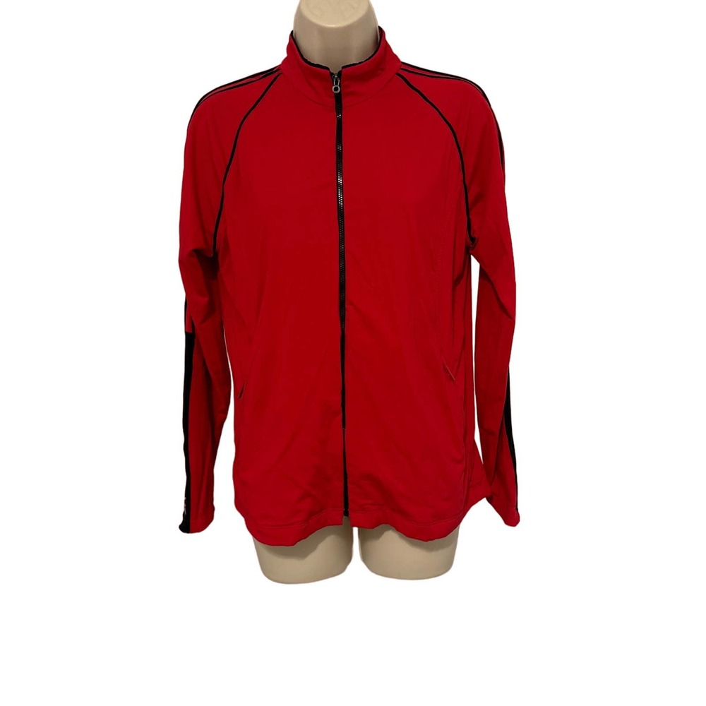 Tail‎ Red Lined Full Zip Athletic Jacket Black Piping Medium Pre-owned